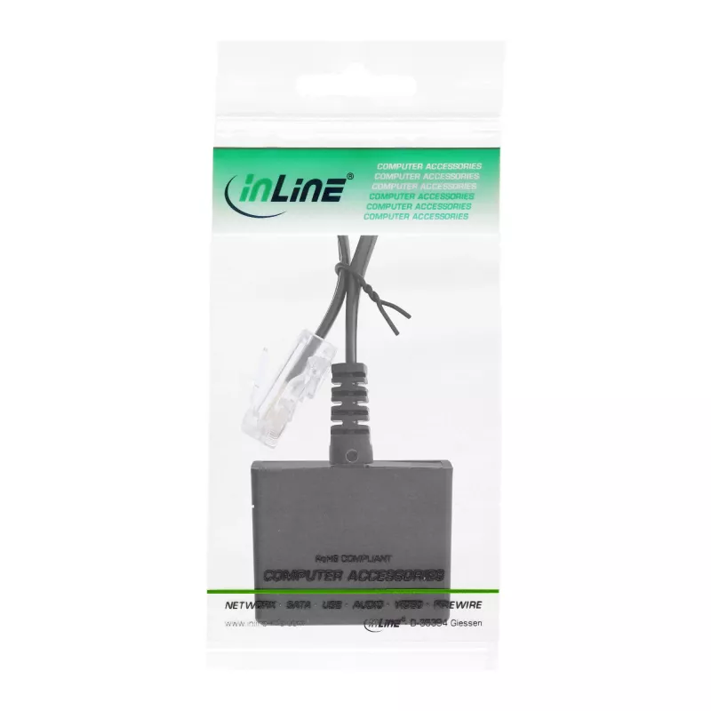 Cabo adaptador TAE InLine conector macho RJ45 para conector fêmea TAE-N e RJ11 69943