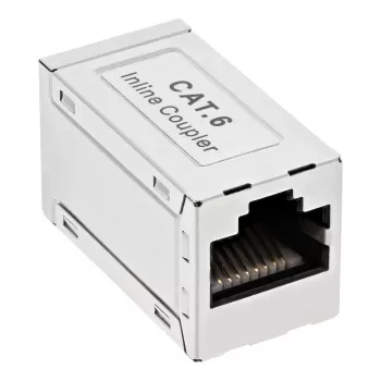 Adaptador InLine Cat.6, blindado, metal, 2x RJ45 F/F, 1:1