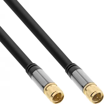 InLine Premium Cabo SAT, com 4 blindagens, 2x ficha F, >110 dB, preto, 3 m