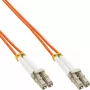 Cabo de fibra ótica duplex LC/LC InLine 88541 50/125µm OM2 1m