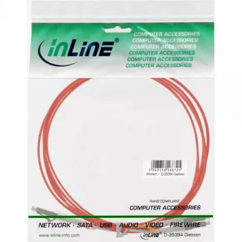 Cabo de fibra ótica duplex LC/LC InLine 88541 50/125µm OM2 1m