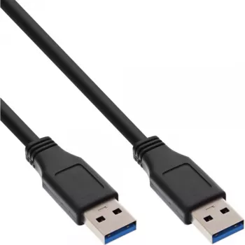 Cabo InLine USB 3.2 Gen.1 Type-A macho / macho, preto, 3 m