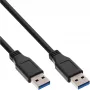 Cabo InLine USB 3.2 Gen.1 Type-A macho / macho, preto, 0,5 m