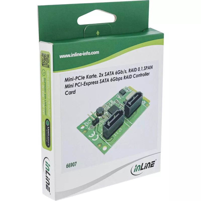 Placa InLine Mini-PCIe 2.0 2x SATA 6Gb/s RAID 0 / 1 / SPAN