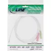 Cabo adaptador de áudio InLine para headset jack 3,5 mm macho 4 polos / 2x 3,5 mm, branco, 1 m