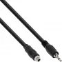 Cabo adaptador de áudio InLine, ficha/conector fêmea estéreo de 3,5 mm com rosca, 0,6 m
