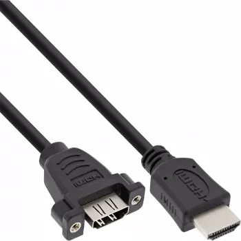 Adaptador HDMI 4K2K Type-A macho / Type-A fêmea com flange 0,6 m InLine 17500B