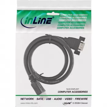 Adaptador HDMI 4K2K Type-A macho / Type-A fêmea com flange 0,6 m InLine 17500B