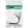 Cabo adaptador de alimentação InLine, 2 fichas de 5,25 polegadas / ficha PCI-Express de 8 pinos, 0,15 m