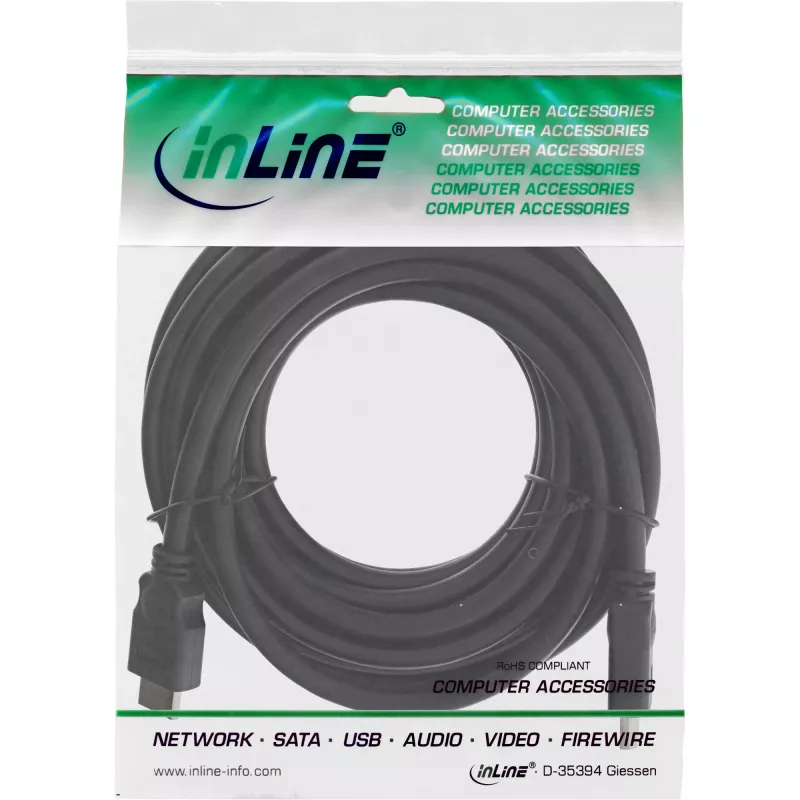 Cabo HDMI High Speed InLine 17607E 7,5 m macho/macho preto