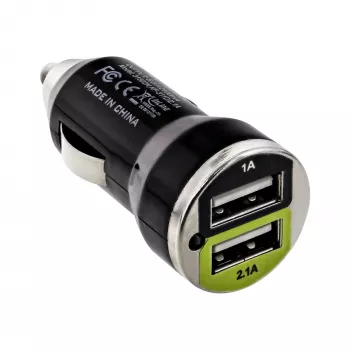 Conjunto de carregamento USB DUAL+ para automóvel InLine, fonte de alimentação com cabo espiral de 1 m