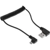 Conjunto de carregamento USB DUAL+ para automóvel InLine, fonte de alimentação com cabo espiral de 1 m