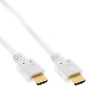 Cabo HDMI High Speed com Ethernet InLine, macho/macho, branco, contactos dourados, 2 m