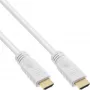 Cabo HDMI High Speed com Ethernet InLine, macho/macho, branco, contactos dourados, 7,5 m