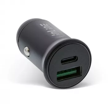 Carregador de automóvel USB InLine adaptador de corrente Power Delivery, USB-A + USB-C, preto