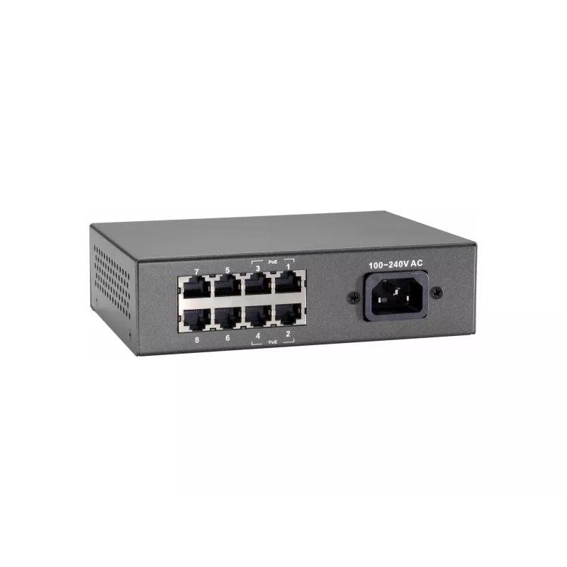 Switch Fast Ethernet PoE LevelOne 8 portas, 802.3at/af PoE, 4 saídas PoE, 65W