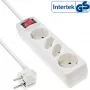 Régua de tomadas InLine, 4 tomadas, 2x CEE7/3 + 2x Euro CEE 7/16, branco, 1,5 m