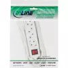 Régua de tomadas InLine, 4 tomadas, 2x CEE7/3 + 2x Euro CEE 7/16, branco, 1,5 m