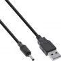Cabo adaptador de corrente USB DC InLine, USB A macho para DC 3,5x1,35mm 2m