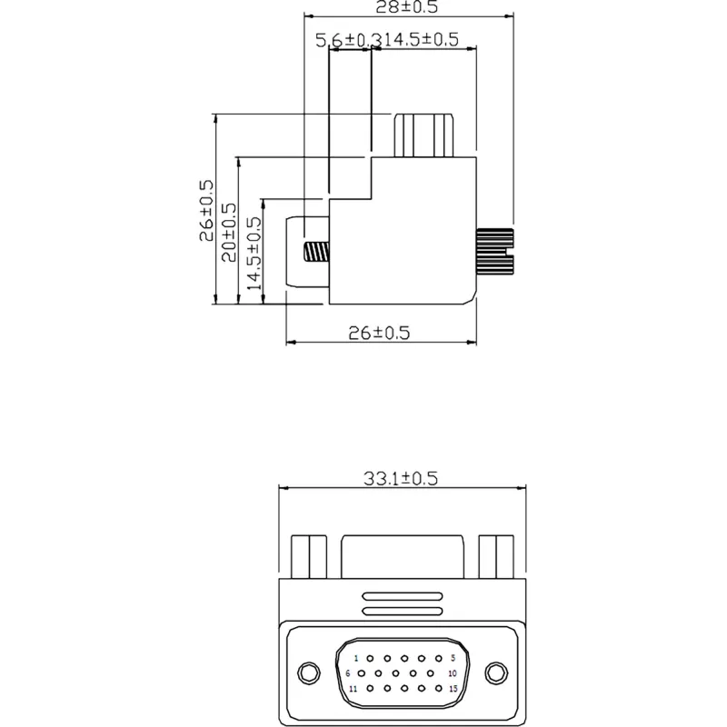 Adaptador VGA InLine 90° 15 pinos macho / fêmea, InLine, 37248I