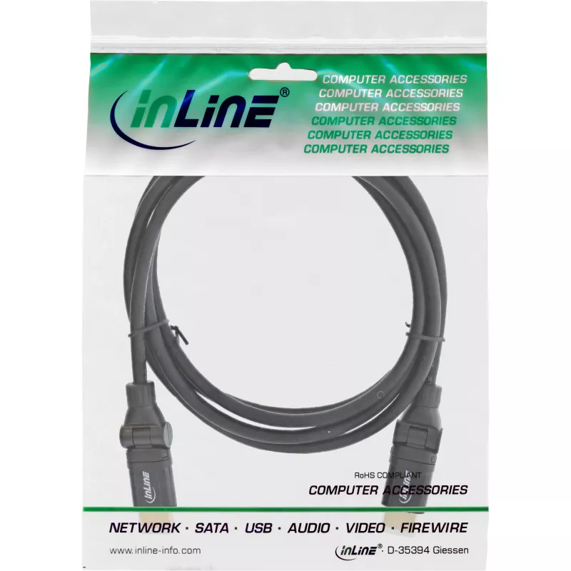 Cabo HDMI High Speed rotativo InLine, c/ Eth., AM/AM, preto, contactos dourados, 2m