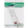 Régua de tomadas InLine CEE 7/3, 3 tomadas, proteção contra sobretensão, interruptor, branco