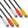 Cabo AV InLine 3x ficha RCA/ficha RCA 1,5 m, 3 x RCA, 1,5 m, preto