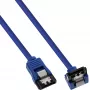 Cabo redondo SATA 6Gb/s InLine azul 90° angular com travamentos 0,3 m
