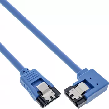 Cabo redondo SATA 6Gb/s InLine, 90° num dos lados, com travamento, 0,5 m