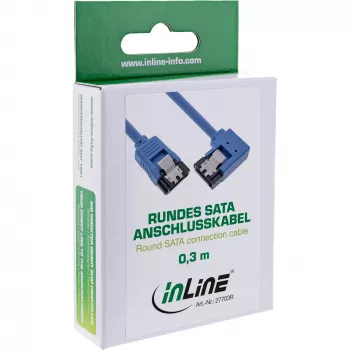Cabo redondo SATA 6Gb/s InLine, 90° num dos lados, com travamento, 0,5 m