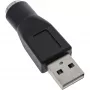 Adaptador USB InLine ficha Type-A para conector fêmea MD6 conector fêmea PS/2