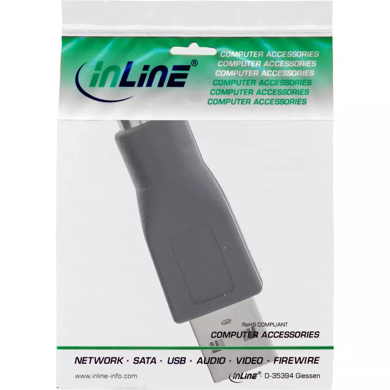 Adaptador USB InLine ficha Type-A para conector fêmea MD6 conector fêmea PS/2