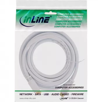Cabo HDMI High Speed InLine com Ethernet, M/M, branco, contactos dourados, 5 m
