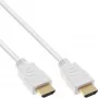 Cabo HDMI High Speed InLine com Ethernet, M/M, branco, contactos dourados, 3 m
