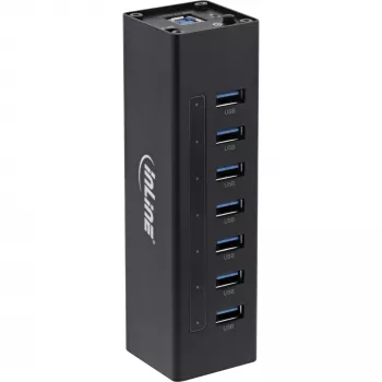 Hub USB 3.0 InLine, 7 portas, caixa de alumínio, com fonte de alimentação 2,5A