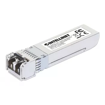 Módulo transceptor Intellinet ótico, 10 Gigabit Fiber SFP+, 10GBase-SR (LC) porta multimodo, 300 m, comprimento de onda 850 nm, Ethernet, fibra ótica, compatível com HPE, corresponde a HPE J9150A / J9150D / JD092A / JD092B, três anos de garantia