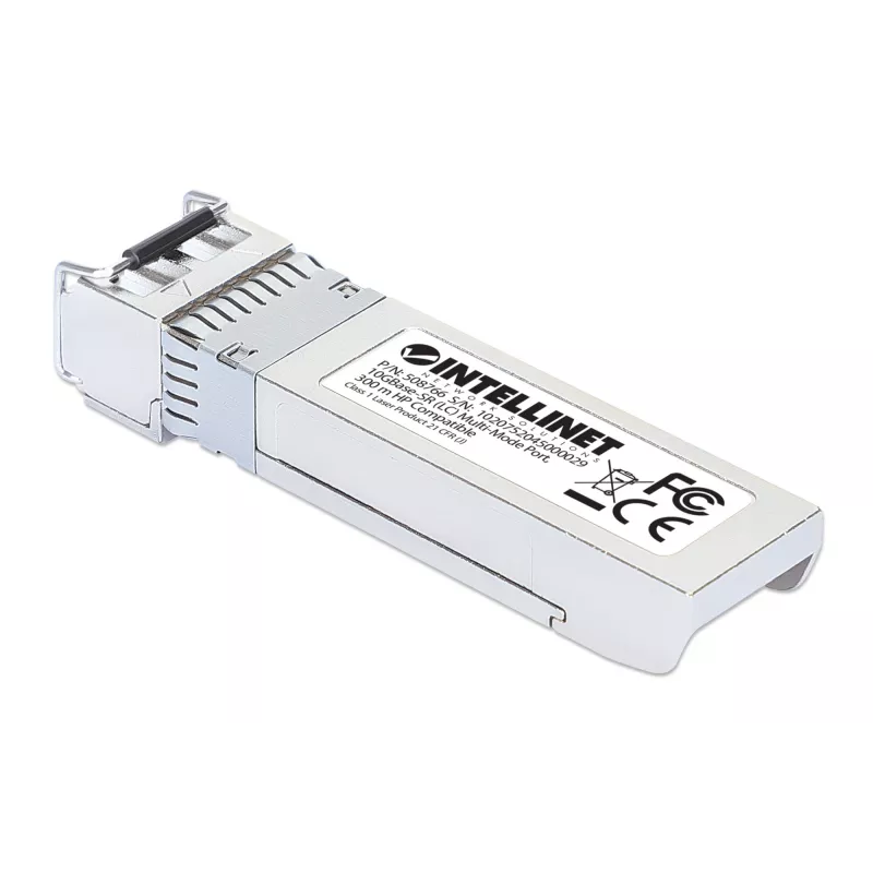 Módulo transceptor Intellinet ótico, 10 Gigabit Fiber SFP+, 10GBase-SR (LC) porta multimodo, 300 m, comprimento de onda 850 nm, Ethernet, fibra ótica, compatível com HPE, corresponde a HPE J9150A / J9150D / JD092A / JD092B, três anos de garantia