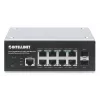 Intellinet 508278 switch industrial de 8 portas Gigabit Ethernet PoE+ L2+ gerido por web, 2x SFP, 30 W por porta, calha DIN, de -40 a 85 °C, IP30, sem ventoinha