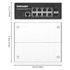 Intellinet 508278 switch industrial de 8 portas Gigabit Ethernet PoE+ L2+ gerido por web, 2x SFP, 30 W por porta, calha DIN, de -40 a 85 °C, IP30, sem ventoinha