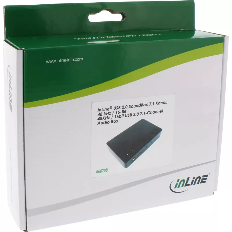 Placa de som USB 2.0 InLine SoundBox 7.1 48KHz / 16-Bit