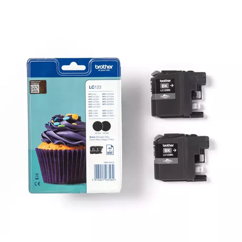 Tinteiro Brother LC123BKBP2 2 unid. original preto