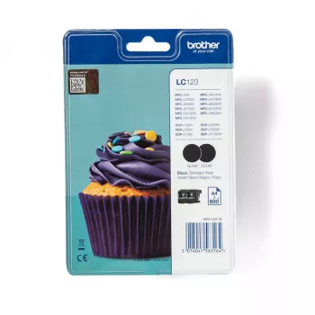 Tinteiro Brother LC123BKBP2 2 unid. original preto