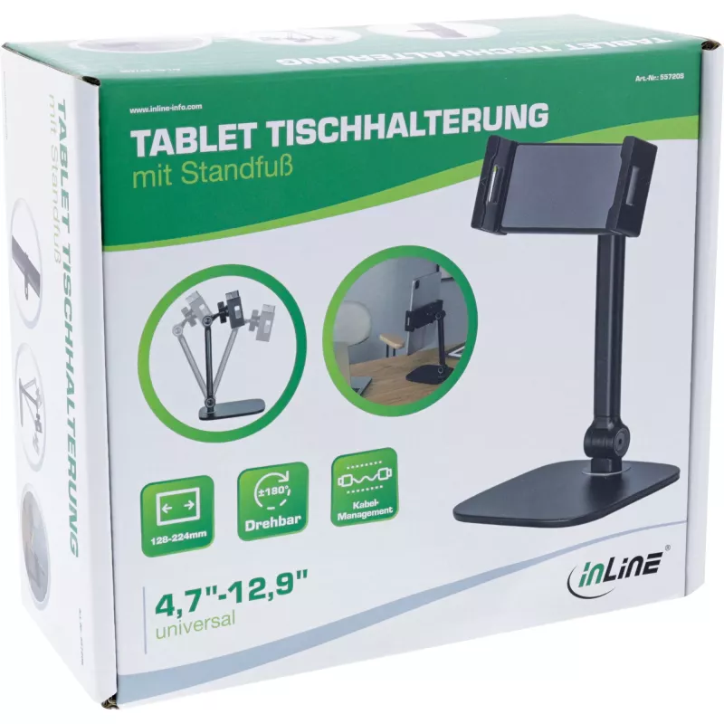 Suporte de mesa para tablet InLine com base, até 12,9