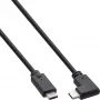 Cabo USB 3.2 Gen.2 InLine, ficha/ficha USB-C angular, preto, 1 m