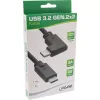 Cabo USB 3.2 Gen.2 InLine, ficha/ficha USB-C angular, preto, 1,5 m