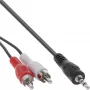 Cabo de áudio 2x ficha RCA / ficha estéreo 3,5 mm 1 m InLine 89944L