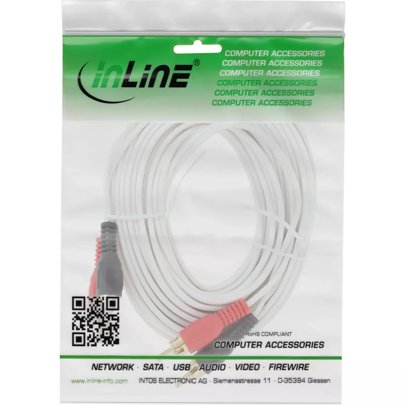 Cabo RCA InLine 2x ficha/ficha RCA banhado a ouro 7 m