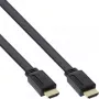 Cabo HDMI plano InLine High Speed com Ethernet banhado a ouro preto 0,5 m