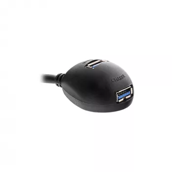 Cabo USB 3.2 Gen.1 InLine USB Type-A M / A F + alimentação, com suporte, preto, 3 m