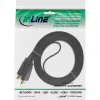Cabo HDMI plano InLine High Speed com Ethernet banhado a ouro preto 7,5 m